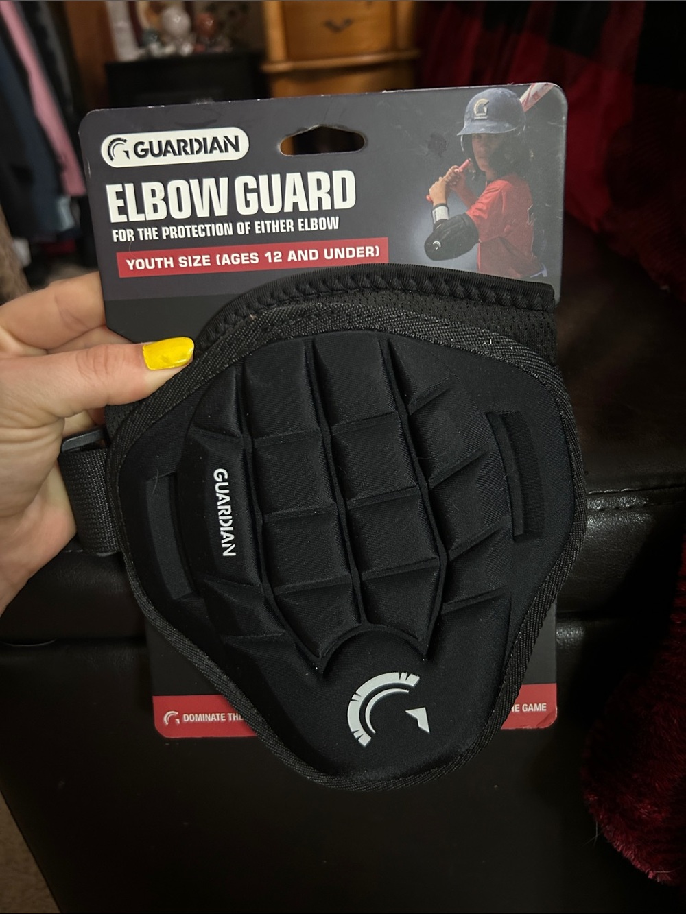 Youth Black Elbow Guard - Protective Sports Pad